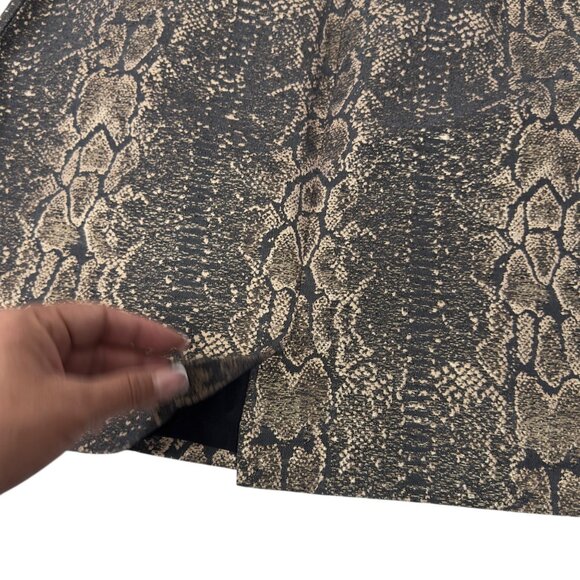 GIANNI BINI Snake Print Metallic Cotton-Blend Pencil Skirt Zip Closure Womens 12 - Picture 8 of 11